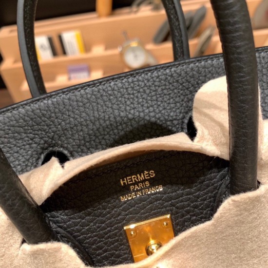 エルメスバーキン 25 Birkin  Black (Noir) ブラック トゴ Togo ゴールド金具  全手縫い