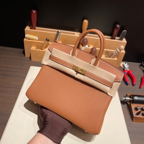 エルメスバーキン 25 Birkin  Gold   ゴールド トゴ Togo ゴールド金具  全手縫い