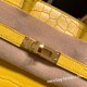 エルメスバーキン 25センチニロティカス Crocodile NiloticusM9 / mimosa ミモザゴールド金具  全手縫いbirkin25-010