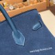 エルメスバーキン 25センチChamois 08 / bleu royal  ブルーロワイヤルシルバー金具 全手縫いbirkin25-022