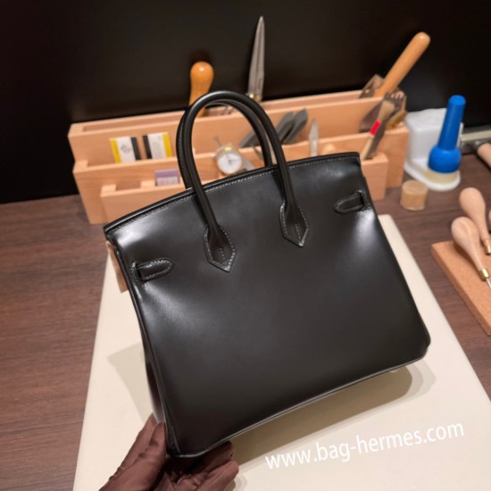 エルメスバーキン 25センチbox So black ブラックシルバー金具 全手縫いbirkin25-025