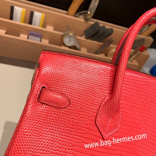 エルメスバーキン 25センチLizard リザードナチュラT5/Rose Jaipur  ローズジャイプールゴールド金具  全手縫いbirkin25-036