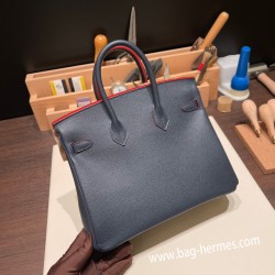 エルメスバーキン 25センチヴォーエプソン Epsom ヴォーエプソン Epsom76/Blue Indigoゴールド金具  全手縫いbirkin25-041