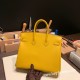 エルメスバーキン 25センチヴォーエプソン Epsom 9D /Jaune Ambre ジョーヌアンブル シルバー金具 全手縫いbirkin25-046