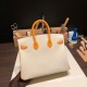 エルメスバーキン 25センチヴォーエプソン Epsom クレ X ソレイユ10 /Craie & 9H/ Soleil シルバー金具 全手縫いbirkin25-057