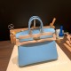 エルメスバーキン 25センチヴォーエプソン Epsom  セレスト7N/Celesteゴールド金具  全手縫いbirkin25-066