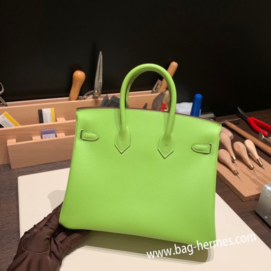 エルメスバーキン 25センチヴォーエプソン Epsom キウイ6R/ Kiwiゴールド金具  全手縫いbirkin25-069