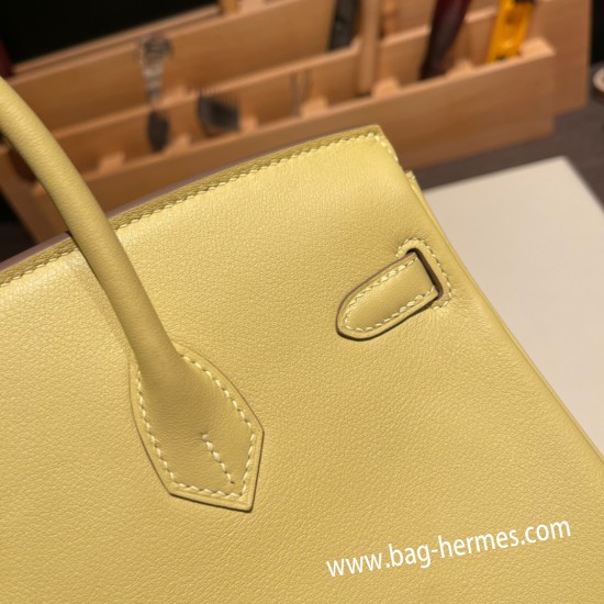 エルメスバーキン 25センチスイフト swift ジョーヌプッサン1Z/Jaune Poussinゴールド金具  全手縫いbirkin25-070