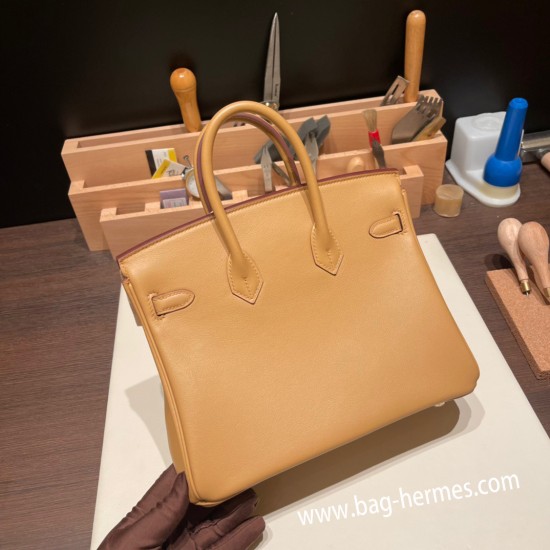 エルメスバーキン 25センチスイフト swift ビスキュイ4B/Biscuiゴールド金具  全手縫いbirkin25-076