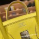 エルメスバーキン 25センチスイフト swift ライム9R/ Lime シルバー金具 全手縫いbirkin25-079