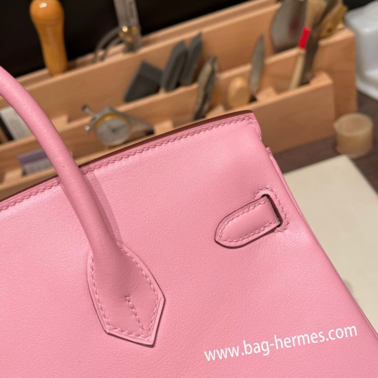 エルメスバーキン 25センチスイフト swift ピンク 5P /Pink シルバー金具 全手縫いbirkin25-082