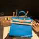 エルメスバーキン 25センチスイフト swift ブルーフリーダ 0F /Blue Fridaゴールド金具  全手縫いbirkin25-084