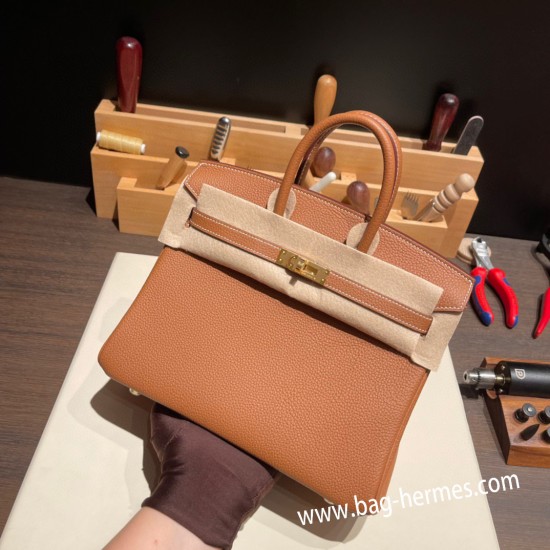 エルメスバーキン 25センチトゴ Togo ゴールド 37/Goldゴールド金具  全手縫いbirkin25-088