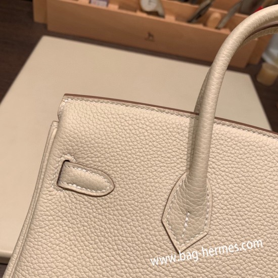 エルメスバーキン 25センチトゴ Togo  クレ10 /Craieゴールド金具  全手縫いbirkin25-096