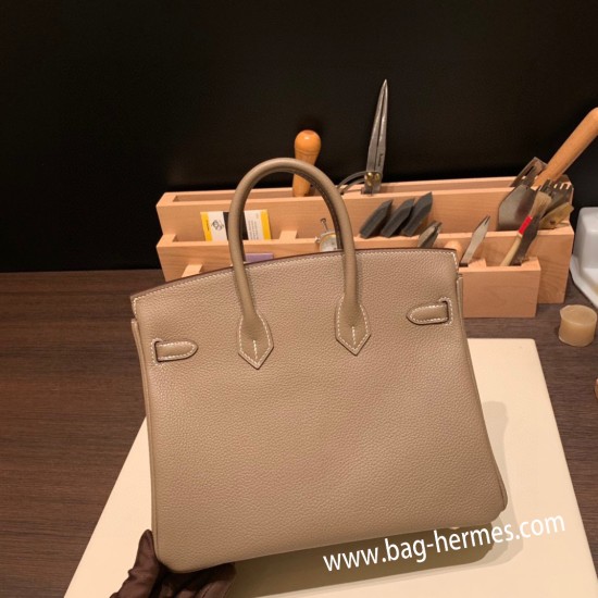 エルメスバーキン 25センチトゴ Togo エトゥープ 18 /Étoupe Greyゴールド金具  全手縫いbirkin25-100