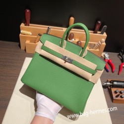 エルメスバーキン 25センチトゴ Togo プルーズ 6G/ PELOUSE シルバー金具 全手縫いbirkin25-102