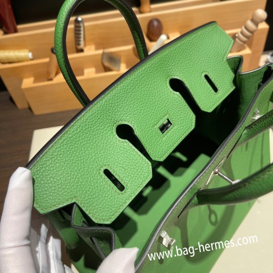 エルメスバーキン 25センチトゴ Togo プルーズ 6G/ PELOUSE シルバー金具 全手縫いbirkin25-102