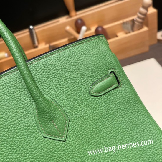 エルメスバーキン 25センチトゴ Togo プルーズ 6G/ PELOUSE シルバー金具 全手縫いbirkin25-102