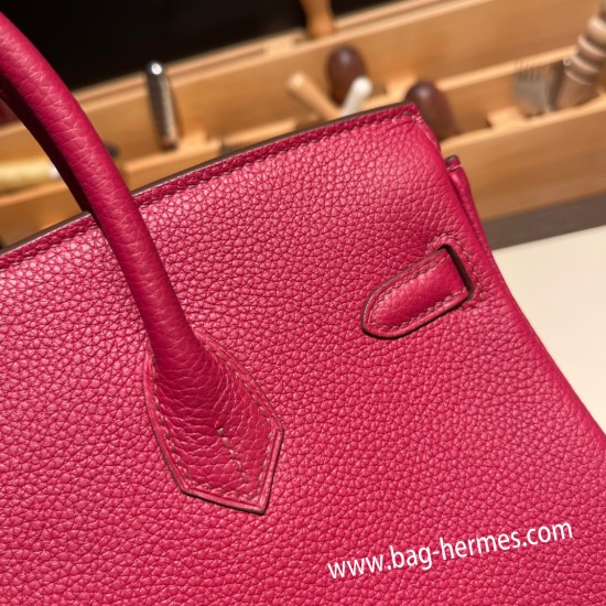 エルメスバーキン 25センチトゴ Togo ルビーB5 /Rubyゴールド金具  全手縫いbirkin25-104