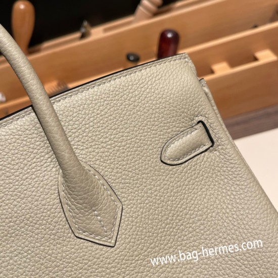 エルメスバーキン 25センチトゴ Togo セージQ1 /Sauge シルバー金具 全手縫いbirkin25-108