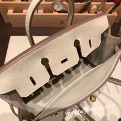 エルメスバーキン 25センチトゴ Togo クレ10/Craieゴールド金具  全手縫いbirkin25-113