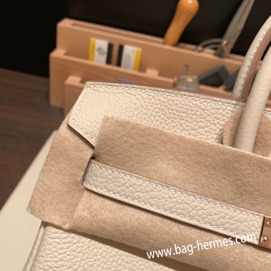 エルメスバーキン 25センチトゴ Togo クレ10/Craie  RoseRose Gold  Hardware  全手縫いbirkin25-114