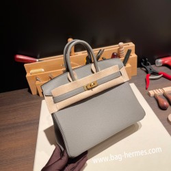 エルメスバーキン 25センチトゴ Togo グリメイヤー0L/ Gris Meyerゴールド金具  全手縫いbirkin25-116