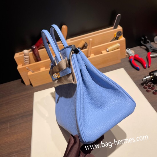 エルメスバーキン 25センチトゴ Togo ブルーパラダイス2T/ Blue Paradiseゴールド金具  全手縫いbirkin25-117