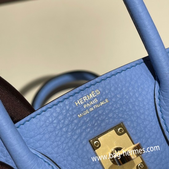 エルメスバーキン 25センチトゴ Togo ブルーパラダイス2T/ Blue Paradiseゴールド金具  全手縫いbirkin25-117