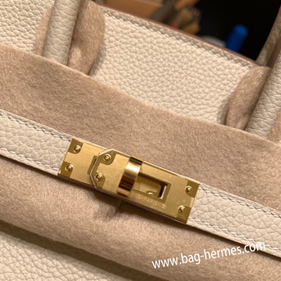 エルメスバーキン 25センチトゴ Togo クレnew stock  10/ Craieゴールド金具  全手縫いbirkin25-134