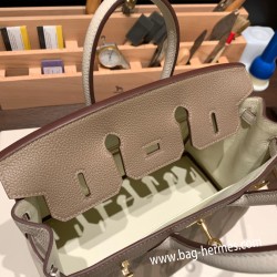 エルメスバーキン 25センチトゴ Togo エトゥープnew stock  18/Étoupe Grey&10 /Craie  ゴールド金具  全手縫いbirkin25-136