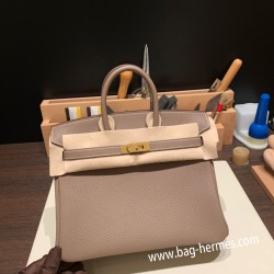 エルメスバーキン 25センチトゴ Togo エトゥープnew stock  18 /Étoupe Grey ゴールド金具  全手縫いbirkin25-138