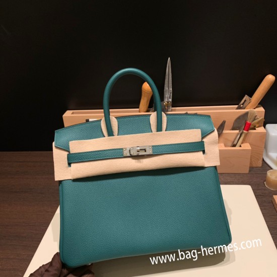 エルメスバーキン 25センチトゴ Togo マラカイトnew stock  Z6 /Malachite シルバー金具 全手縫いbirkin25-140