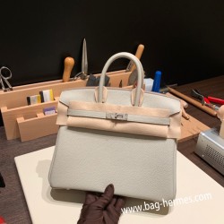 エルメスバーキン 25センチトゴ Togo パールグレーnew stock  80/Pearl Grey シルバー金具 全手縫いbirkin25-141