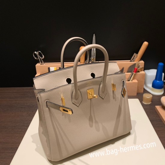 エルメスバーキン 25センチトゴ Togo トゥルティエールグレーnew stock  81 /Gris Tourterelleゴールド金具  全手縫いbirkin25-143