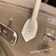 エルメスバーキン 25センチトゴ Togo クレXエトゥープ10/ Craie & Étoupe Grey シルバー金具 全手縫いbirkin25-145