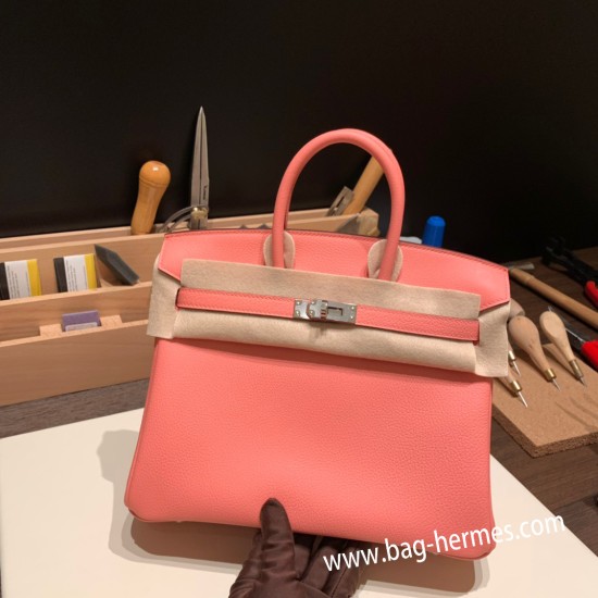 エルメスバーキン 25センチトゴ Togo ローズエテK4 /Rose d’ete シルバー金具 全手縫いbirkin25-152