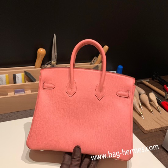 エルメスバーキン 25センチトゴ Togo ローズエテK4 /Rose d’ete シルバー金具 全手縫いbirkin25-152