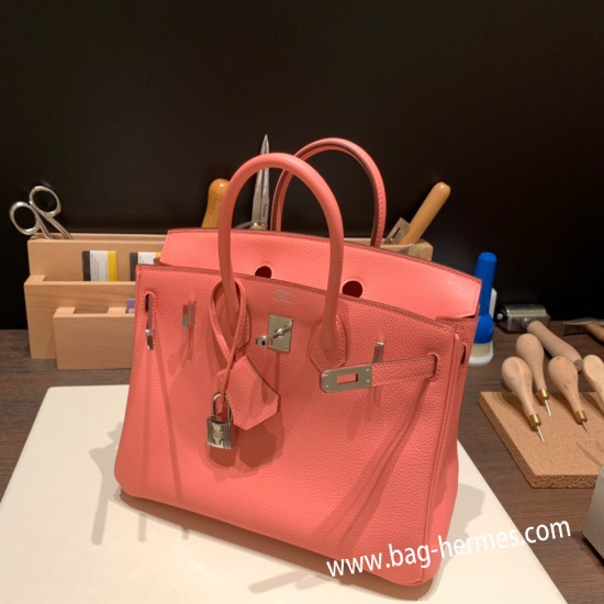 エルメスバーキン 25センチトゴ Togo ローズエテK4 /Rose d’ete シルバー金具 全手縫いbirkin25-152