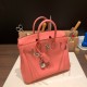 エルメスバーキン 25センチトゴ Togo ローズエテK4 /Rose d’ete シルバー金具 全手縫いbirkin25-152