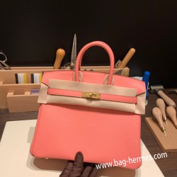 エルメスバーキン 25センチトゴ Togo ローズエテ K4 /Rose d’eteゴールド金具  全手縫いbirkin25-153