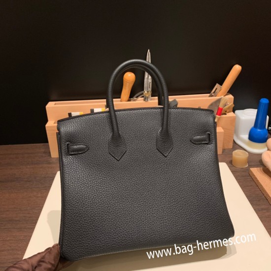 エルメスバーキン 25センチトゴ Togo ブラック 89 /Black (Noir) シルバー金具 全手縫いbirkin25-154