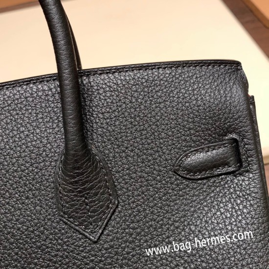 エルメスバーキン 25センチトゴ Togo ブラック 89 /Black (Noir) シルバー金具 全手縫いbirkin25-154