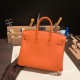 エルメスバーキン 25センチトゴ Togo オレンジ93/Orange シルバー金具 全手縫いbirkin25-158