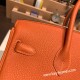 エルメスバーキン 25センチトゴ Togo オレンジ93/Orange シルバー金具 全手縫いbirkin25-158