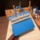 エルメスバーキン 25センチシェブルミゾル  Chevre ブルーフリーダ0F /Blue Frida シルバー金具 全手縫いbirkin25-168