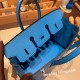 エルメスバーキン 25センチシェブルミゾル  Chevre ブルーフリーダ0F /Blue Frida シルバー金具 全手縫いbirkin25-168