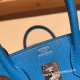 エルメスバーキン 25センチシェブルミゾル  Chevre ブルーフリーダ0F /Blue Frida シルバー金具 全手縫いbirkin25-168