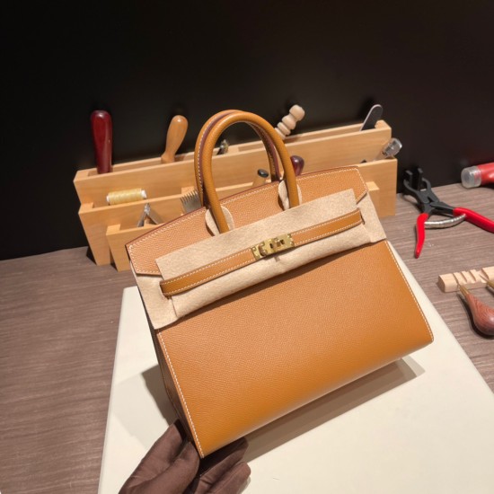 エルメスバーキン 25 外縫い ゴールド37 Gold 全手縫いbirkin25-w015