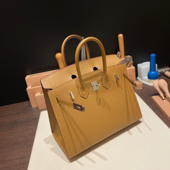 エルメスバーキン 25 外縫い ブロンズドレU8 Bronze Dore 全手縫いbirkin25-w017